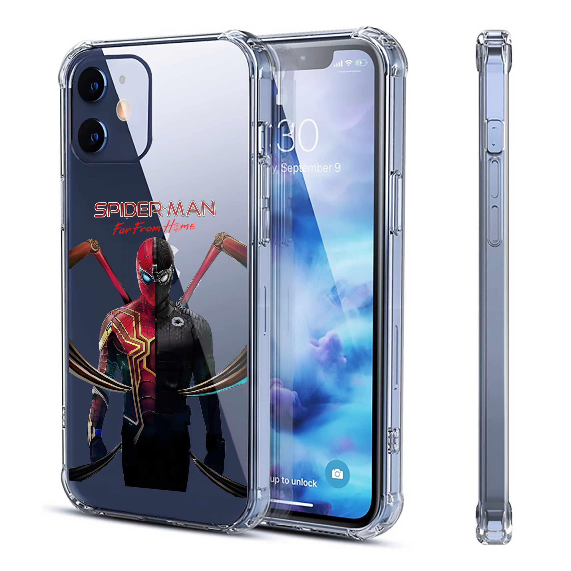 （画像用） Spider Man スパイダーマン 【iPhone 12シリーズ対応】透明スマホケース（クリアソフトケース）
